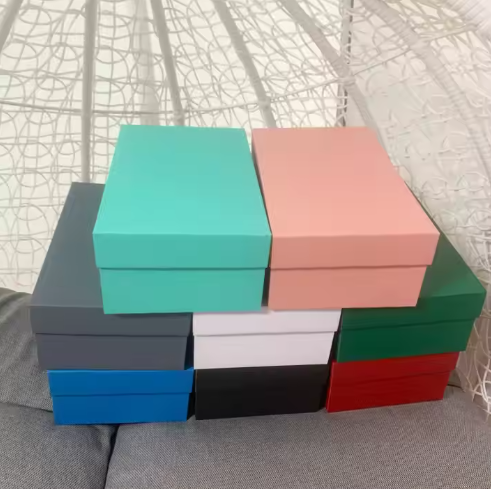Printed-Lid Paperboard Shoe Box